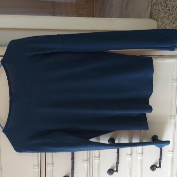 Anthropologie Alya Twisted Knot Front Blue L/S Sleeve Top Blouse Sz S - Picture 4 of 5
